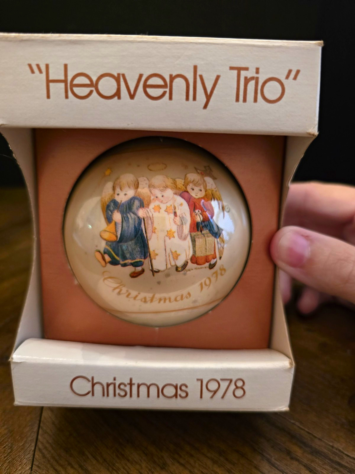 Schmid Limited Edition Angels Christmas Ball Ornament Round Multicolor 1978
