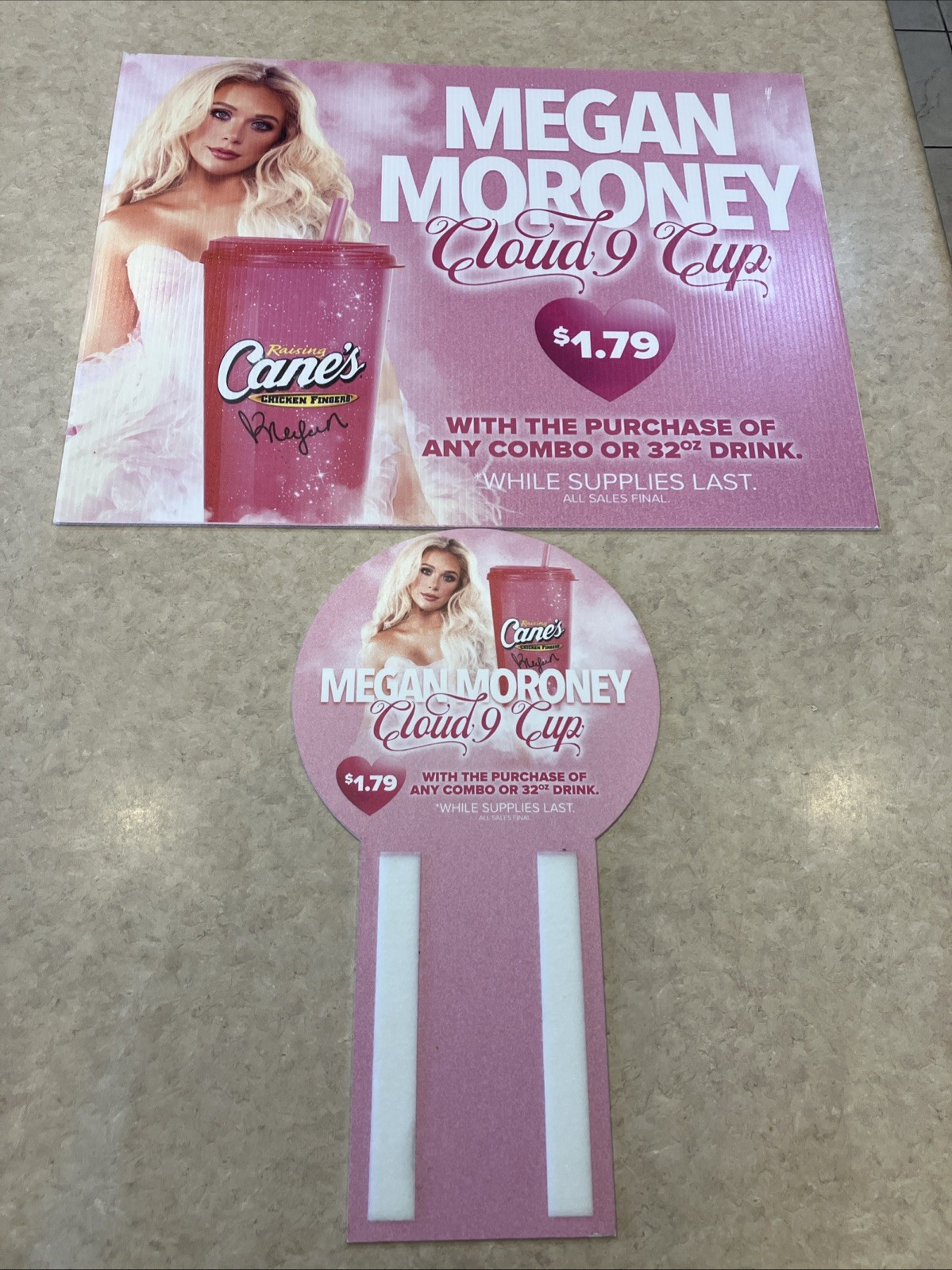 Megan Moroney Raising Cane’s Yard Sign – Limited Edition Promo