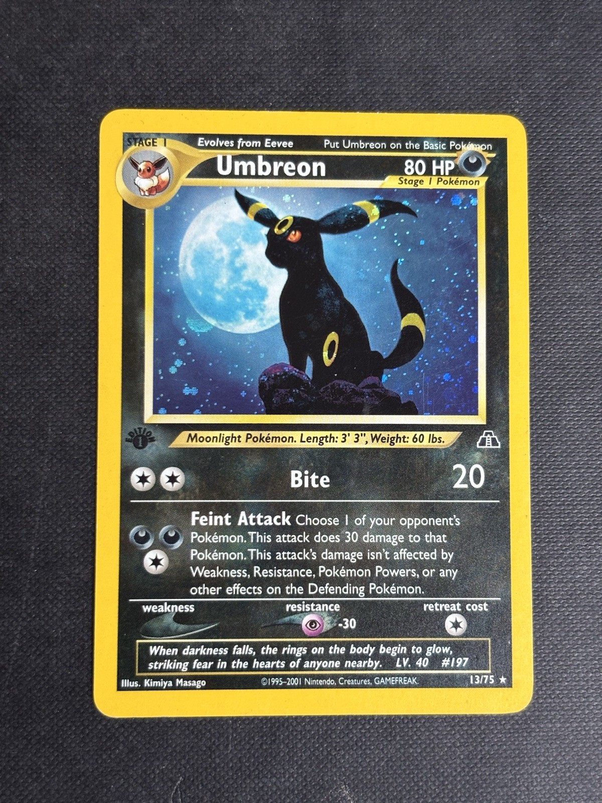 2001 Pokémon Neo Discovery 1st Edition Umbreon Holo #13