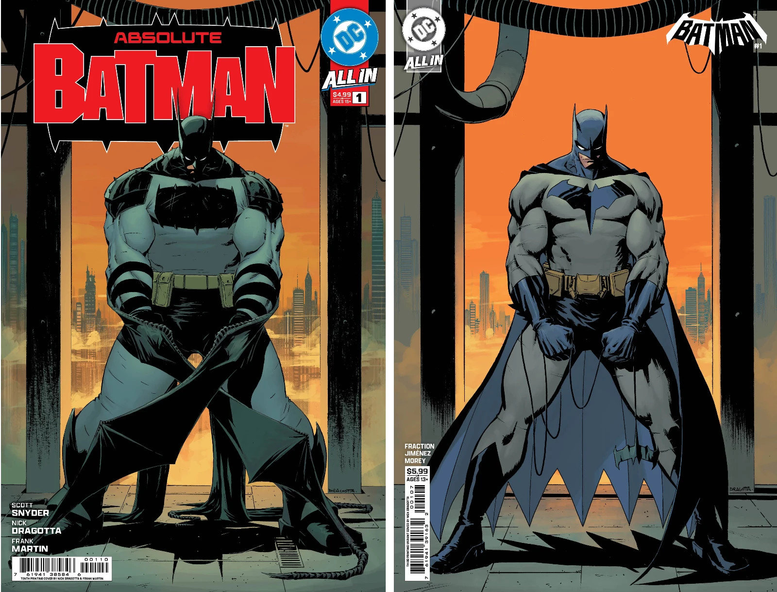 ABSOLUTE BATMAN #1 10TH PRINT & BATMAN #1 DRAGOTTA 3RD PRINT HOMAGE VARIANT SET