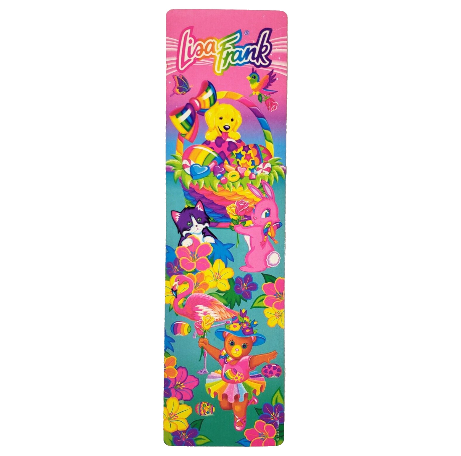 Vintage Lisa Frank Bookmark Rare Easter Bookmarker 1990s Bunny Ballerina Bear