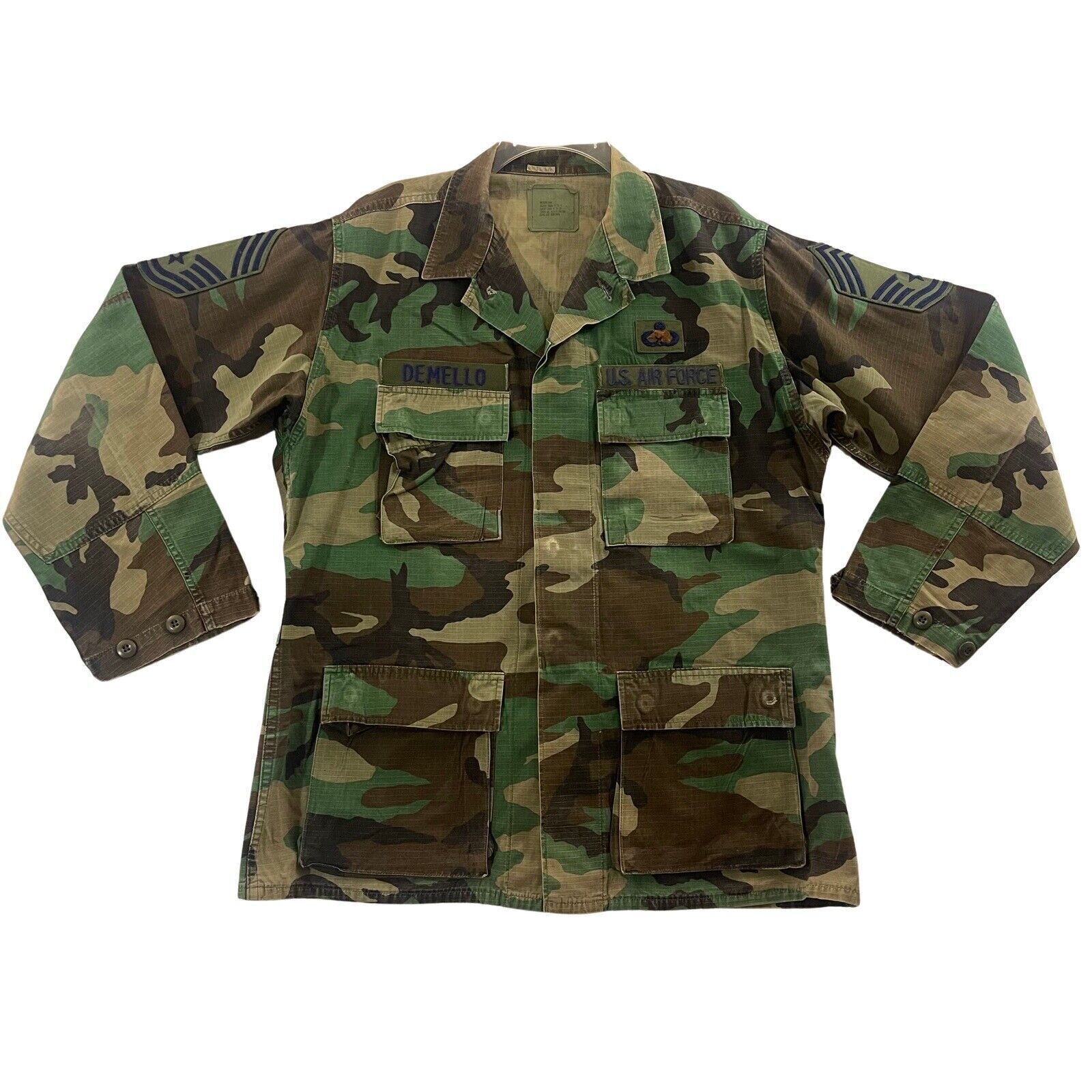 USGI DCU Military Surplus USAF Uniform Jacket Mens L Woodland Camouflage LARP 