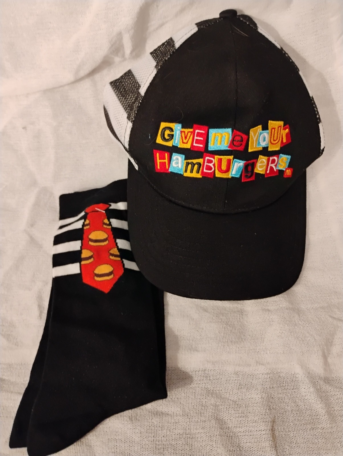 Give me your hamburgers McDonald’s exclusive Trucker Hat Cap New Socks