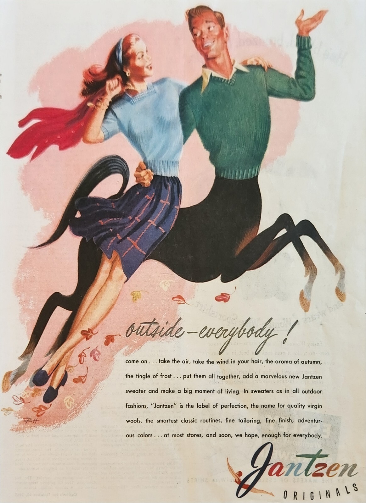 1945 Jantzen Originals Vintage Ad outside everybody