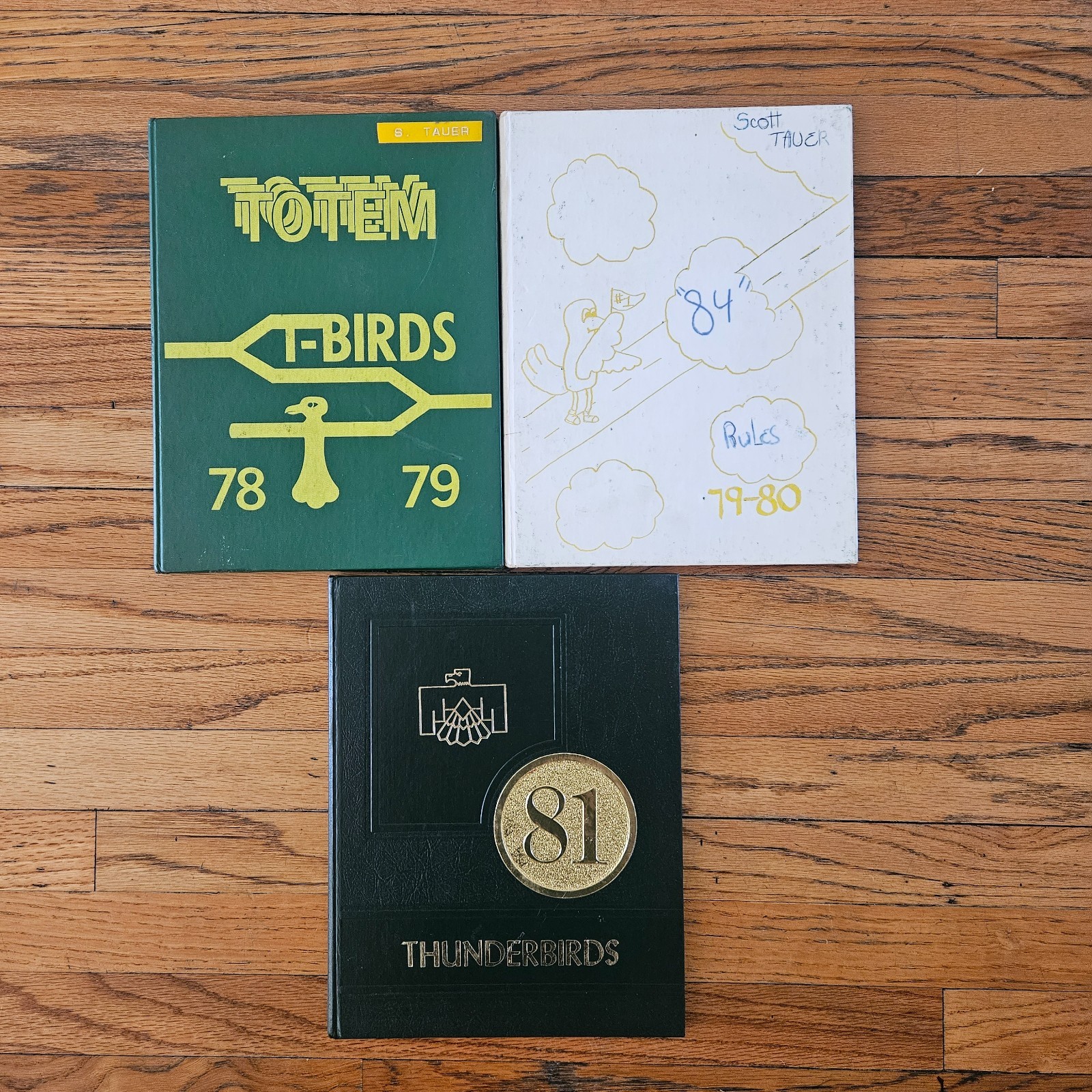 VINTAGE 1979-1981 TOTEM JUNIOR HIGH SCHOOL THUNDERBIRDS YEARBOOKS, KENT WA.