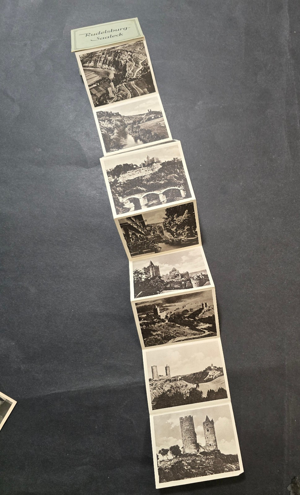 German Reich Era Pull-Out 10 Photo Booklet Castle Views c1930s-1940s
