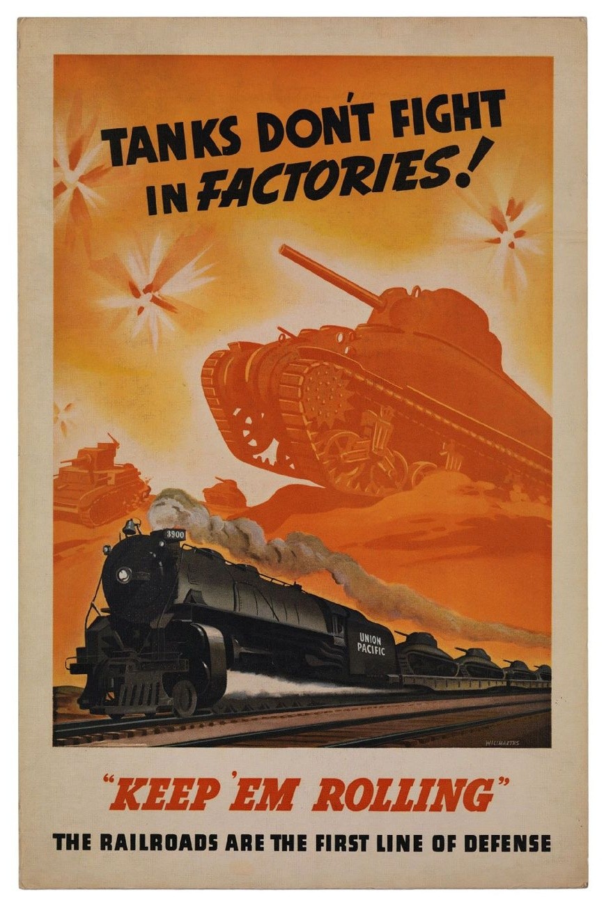 🚂 Vintage WWII Poster \'Tanks Don’t Fight in Factories\' - 24x36” Classic Print