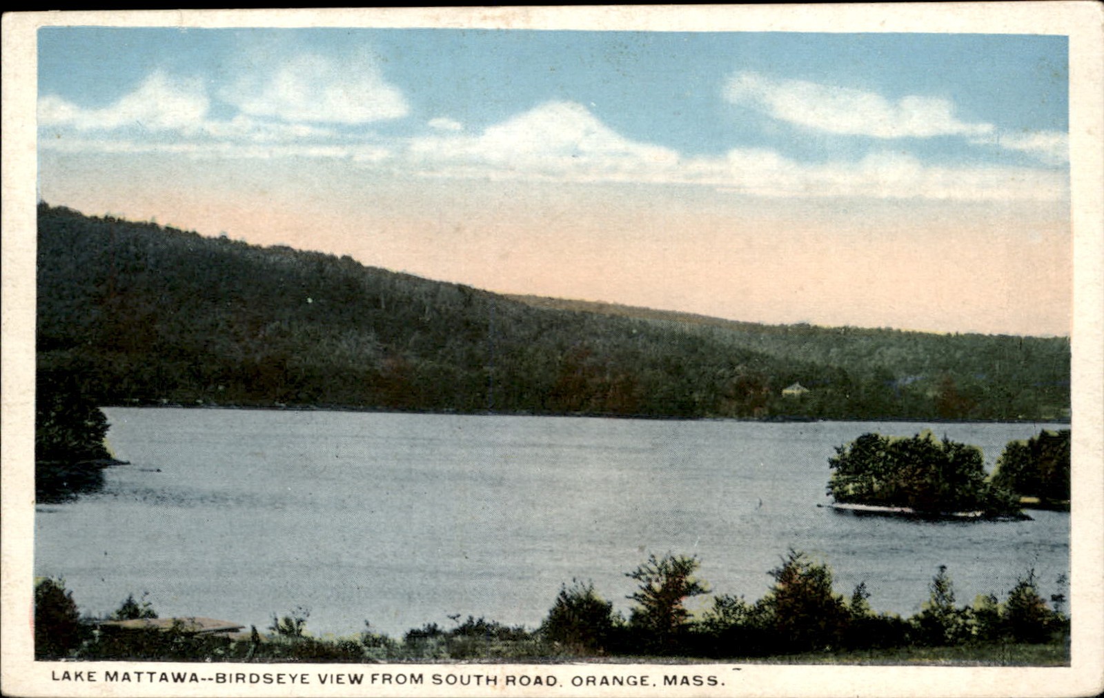 Orange Massachusetts Lake Mattawa South Road View c1900-20s Vintage Postcard
