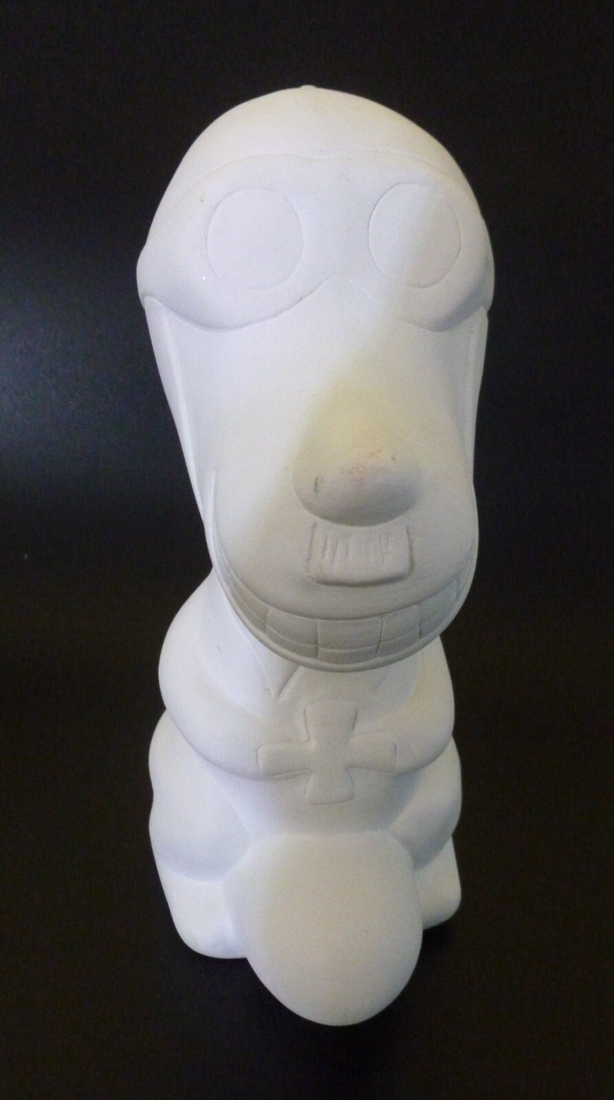 Vintage SNOOPY ON BOMB Torpedo Red Baron Ceramic Peanuts Figure Unpainted 7 1/4\