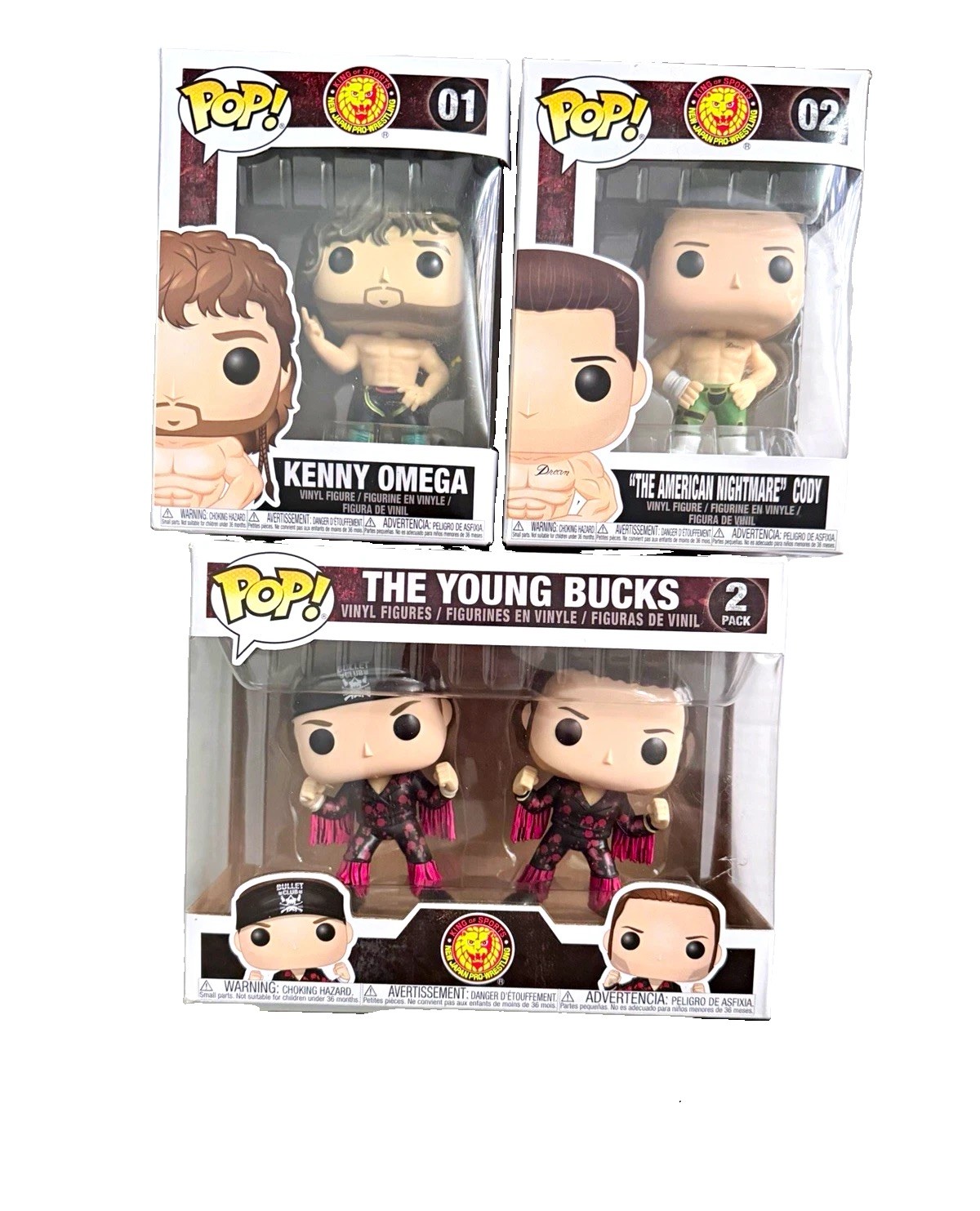 Funko Pop Wrestling NJPW Kenny Omega 01 Cody American Nightmare 02 Young Bucks 