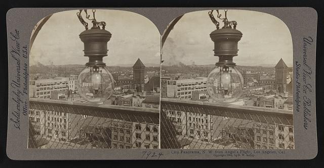 Photo:Los Angeles California 1906 Angel's Flight City Panorama NW View
