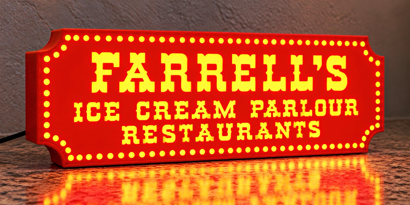 Farrell’s Ice Cream Parlour LightBox Display 3D Printed Restaurant Sign 9”