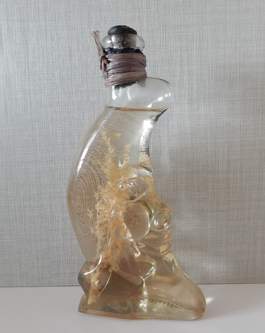 Rare Vintage Depose Kefla Half Moon W Face Celestial Bottle FULL