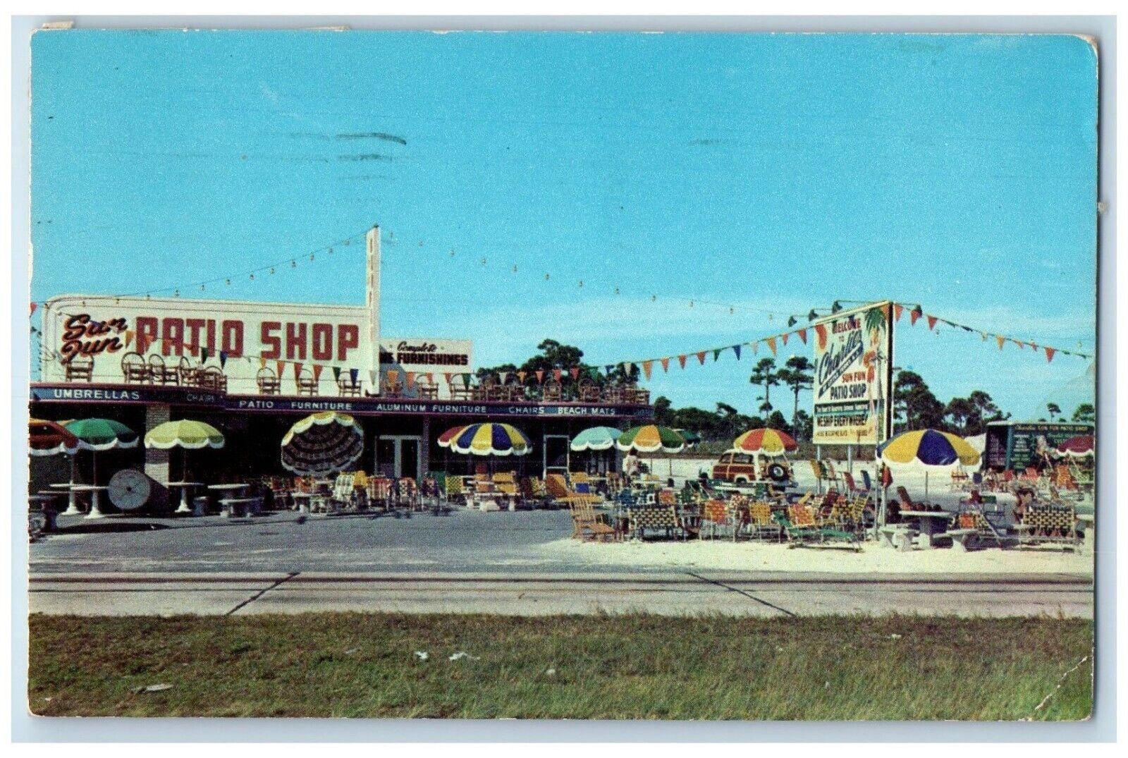 1953 Charlie\'s Sun Fun Patio Shop Biscayne North Miami Beach Florida FL Postcard 1953 Charlie\'s Sun Fun Patio Shop Biscayne North Miami Beach Florida FL Postcard