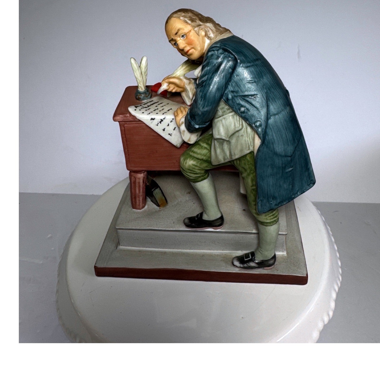 Gorham Figurine Norman Rockwell Independence Saturday Evening Post 1975 Blue EX