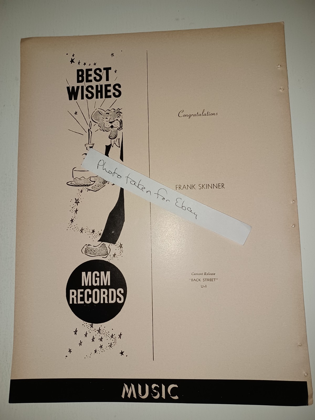 1961 MGM Records, Frank Skinner, Imperial Records 9x12 film industry clipping ad
