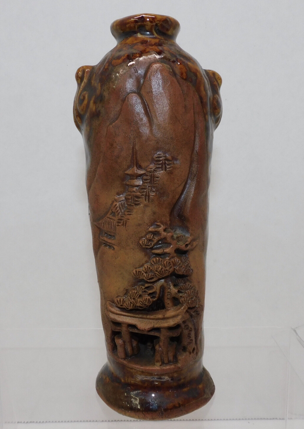 VTG Unique Japanese Signed Vase with Detailed Carvings 6” inch Tall LOOK VTG Unique Japanese Signed Vase with Detailed Carvings 6” inch Tall LOOK