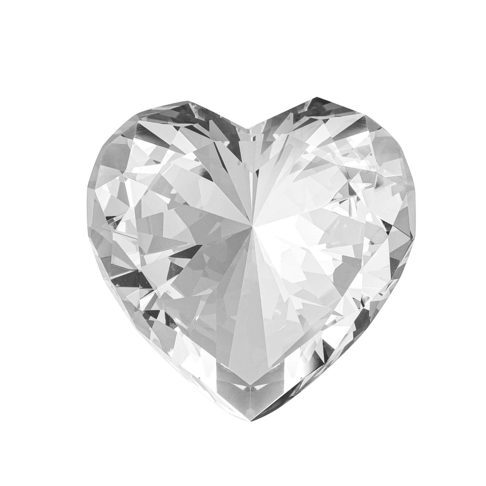 60MM Heart Shaped Crystal Diamond Glass Paperweight Birthday Wedding Decor Gift