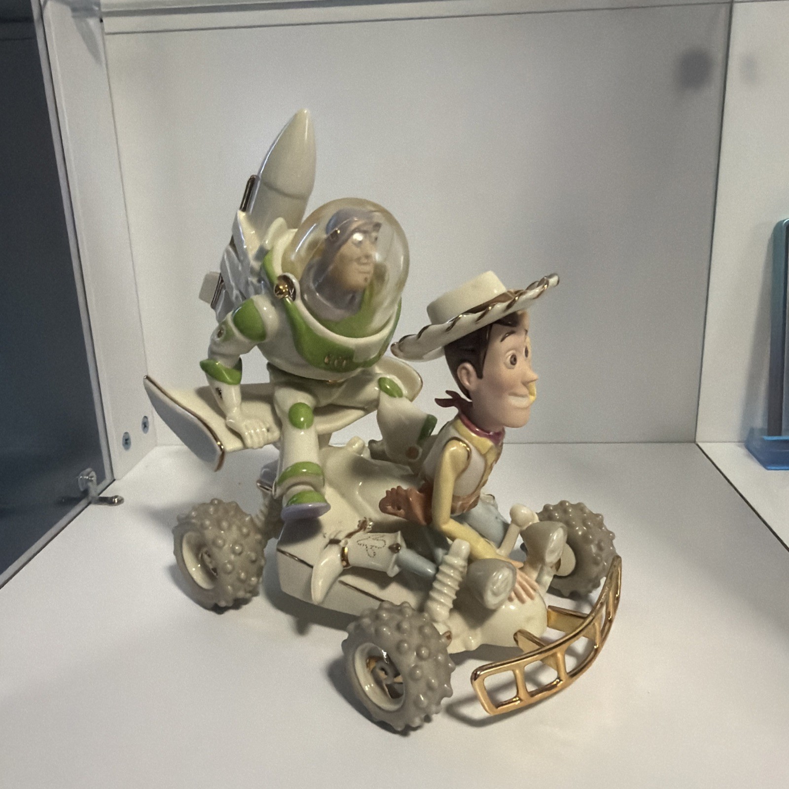 Lenox Disney Buzz Woody Wild Car Chase Toy Story 10th Anniversary Figurine COA