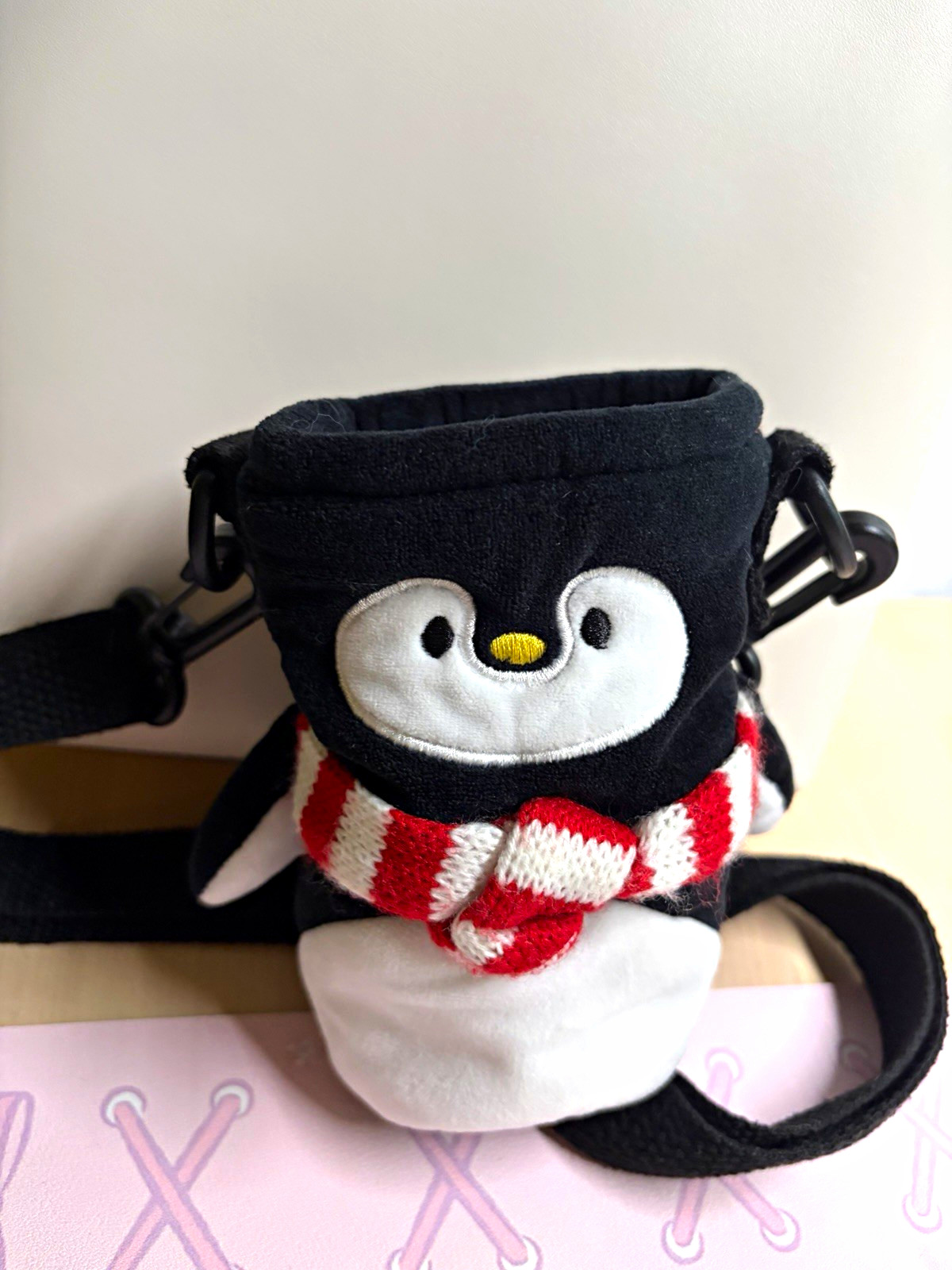 Cute Penguin Water Bottle Holder Crossbody Bag with Adjustable Strap