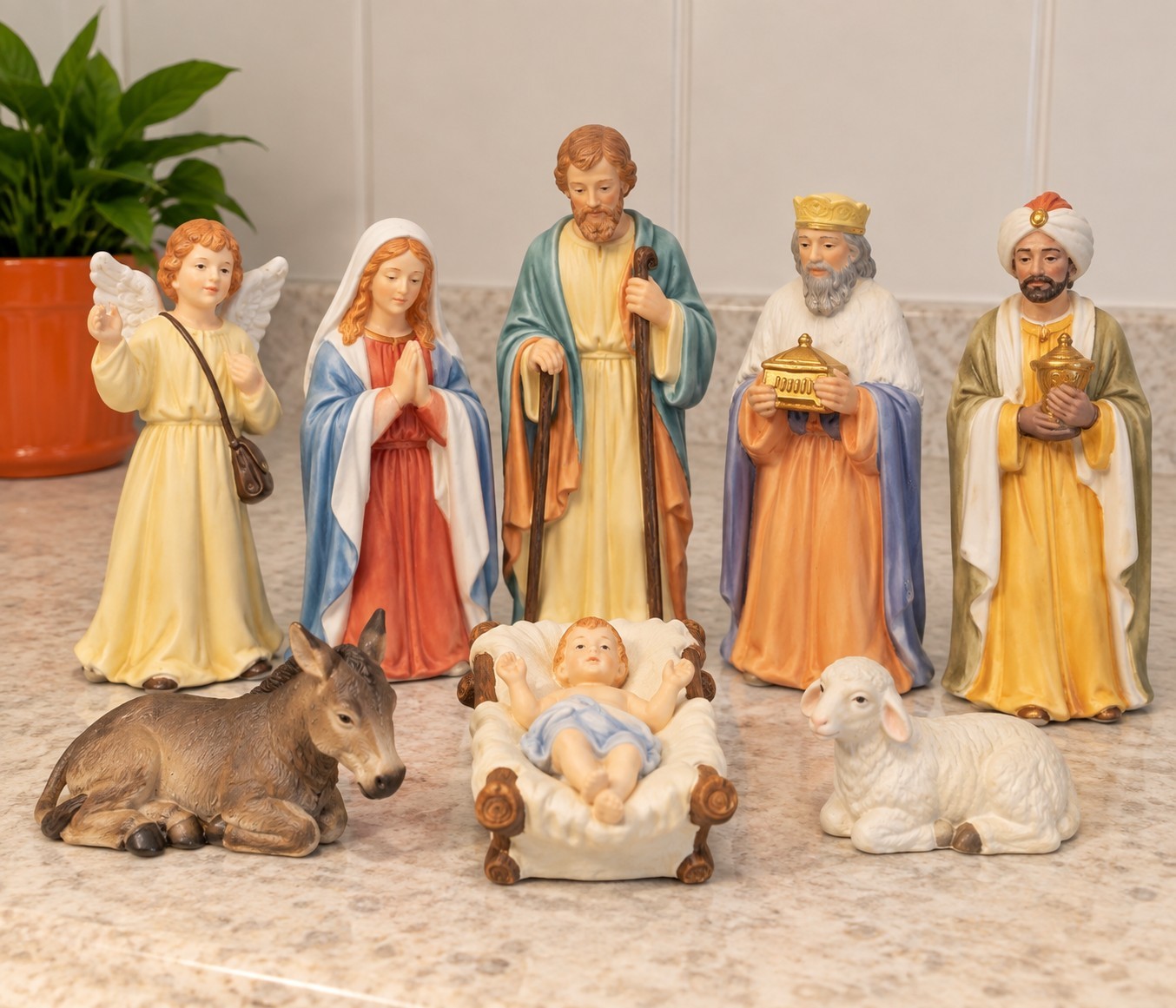 Vtg Homco 10 Piece Bisque Porcelain Nativity Set #5260 Christmas Grannycore 80\'s Vtg Homco 10 Piece Bisque Porcelain Nativity Set #5260 Christmas Grannycore 80\'s