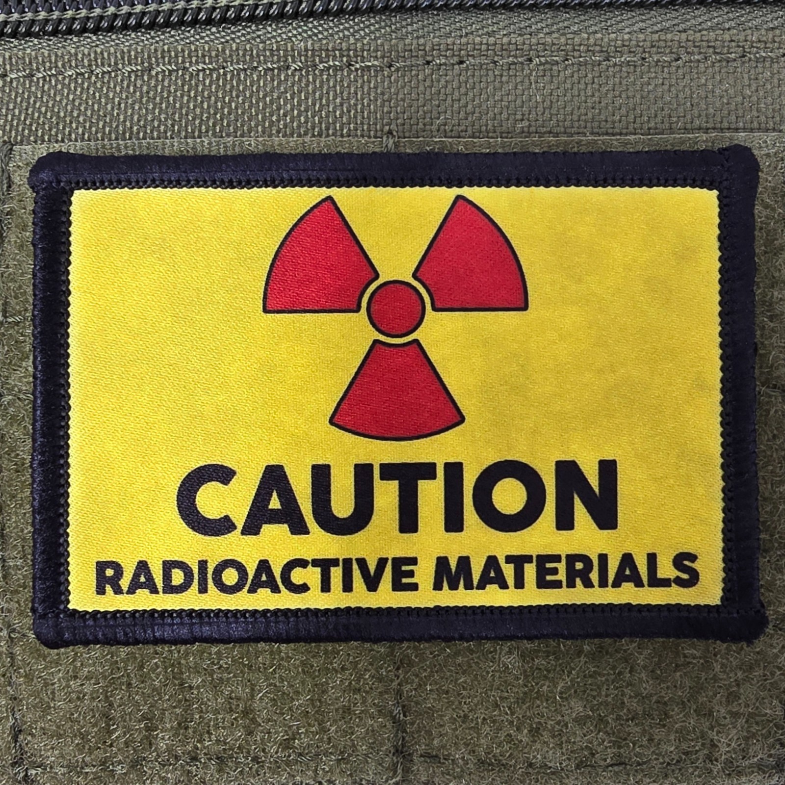Radioactive Patch Warning Moral Tactical Meme Materials Hook & Loop 3x2