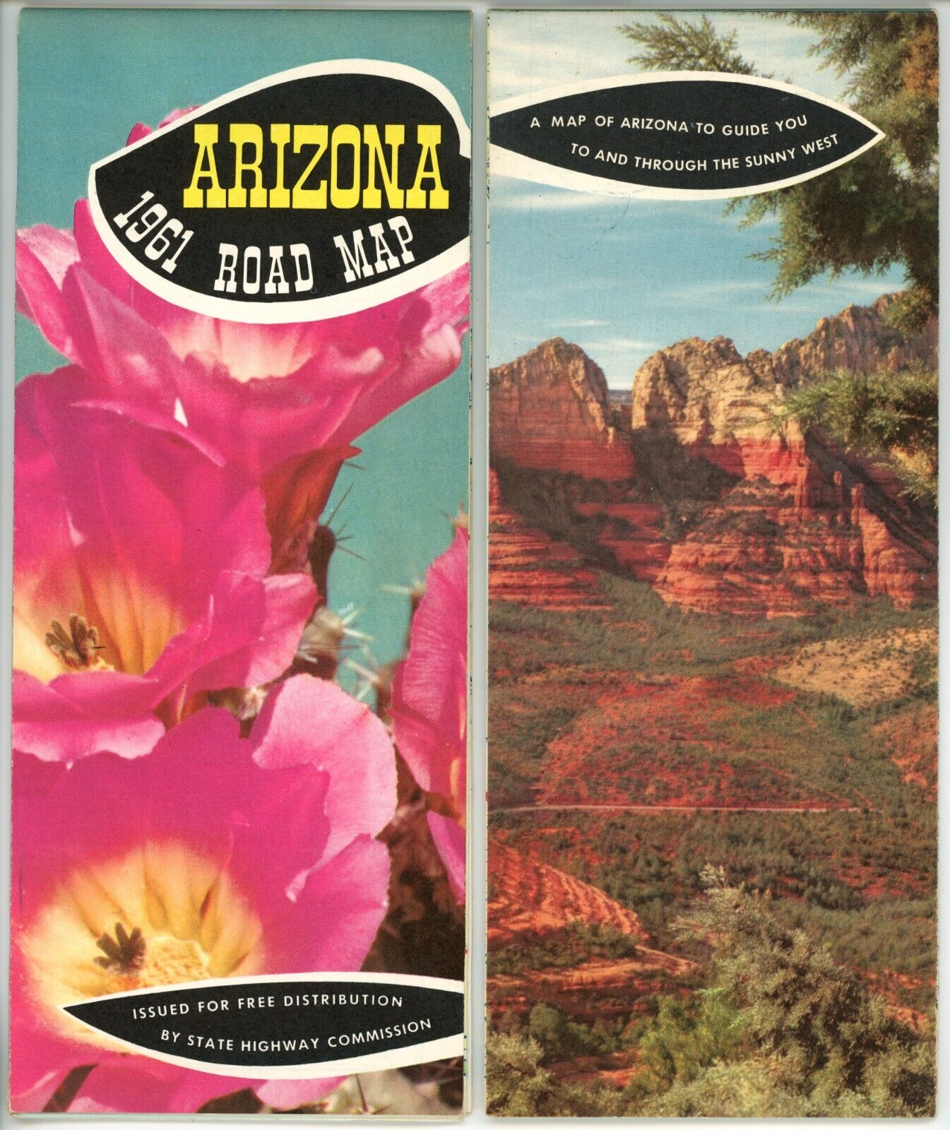 Vintage 1961 Arizona Official Road Map – State Highway Department