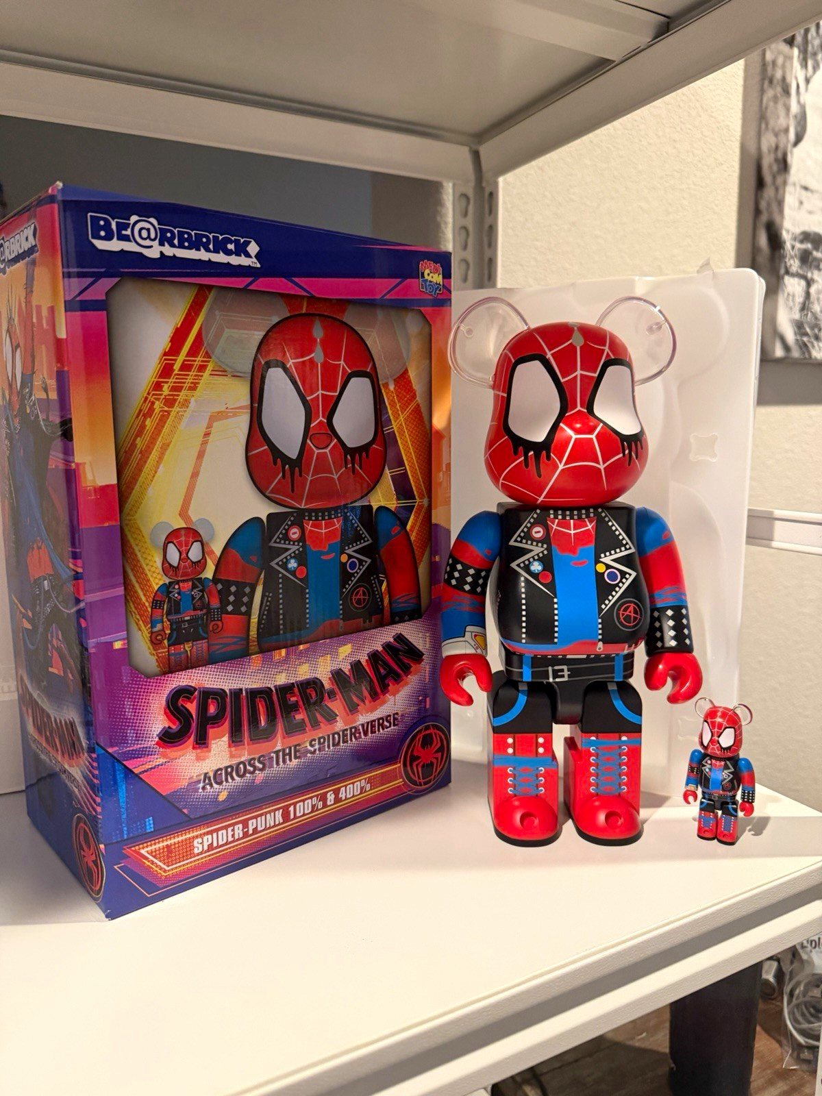 Medicom Toy Be@rbrick Spider-Punk 100% & 400% Set of 2 Across the Spider-Verse