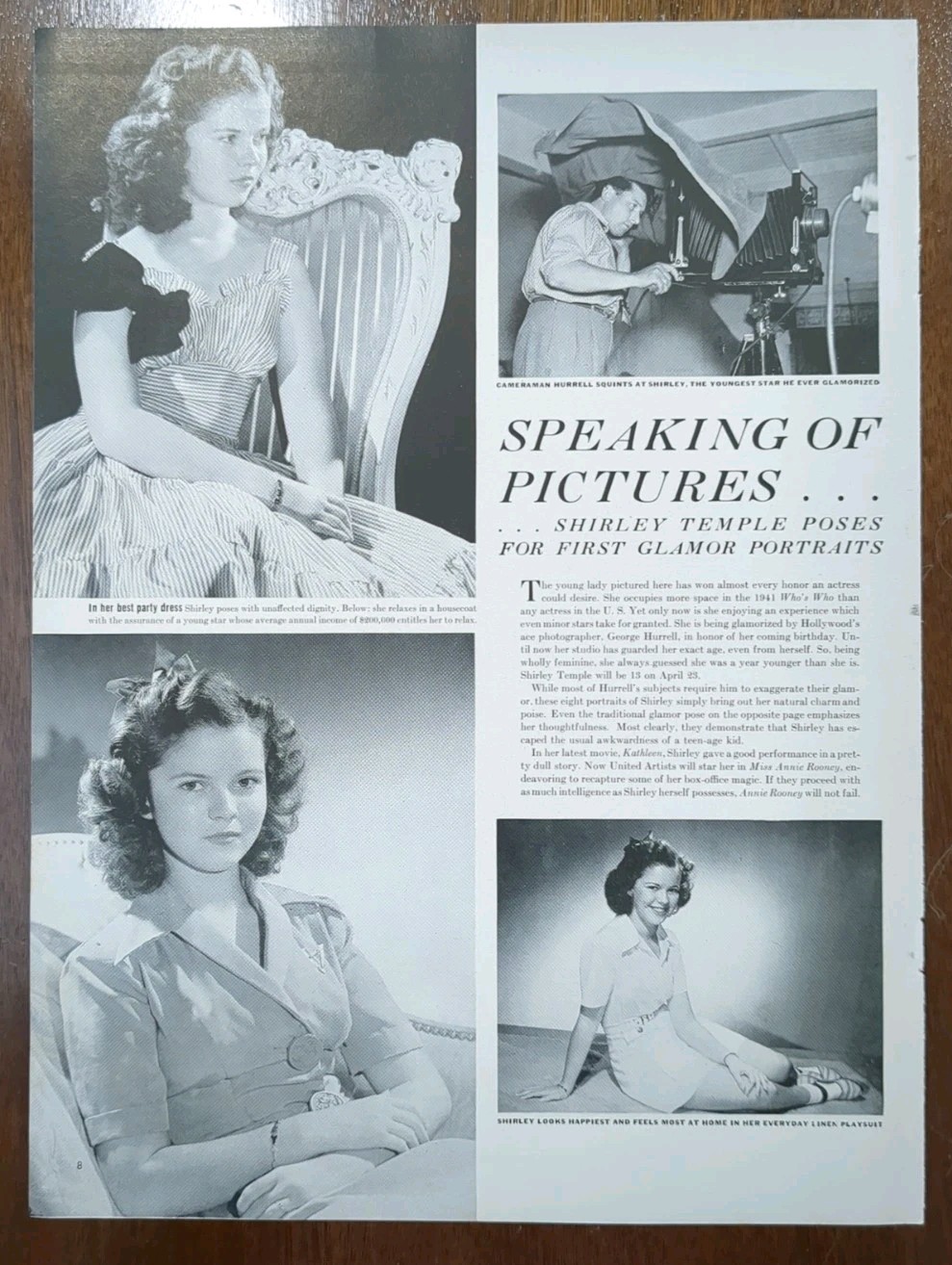 Special Article 1942 Shirley Temple Young Hollywood Actress With Pictures