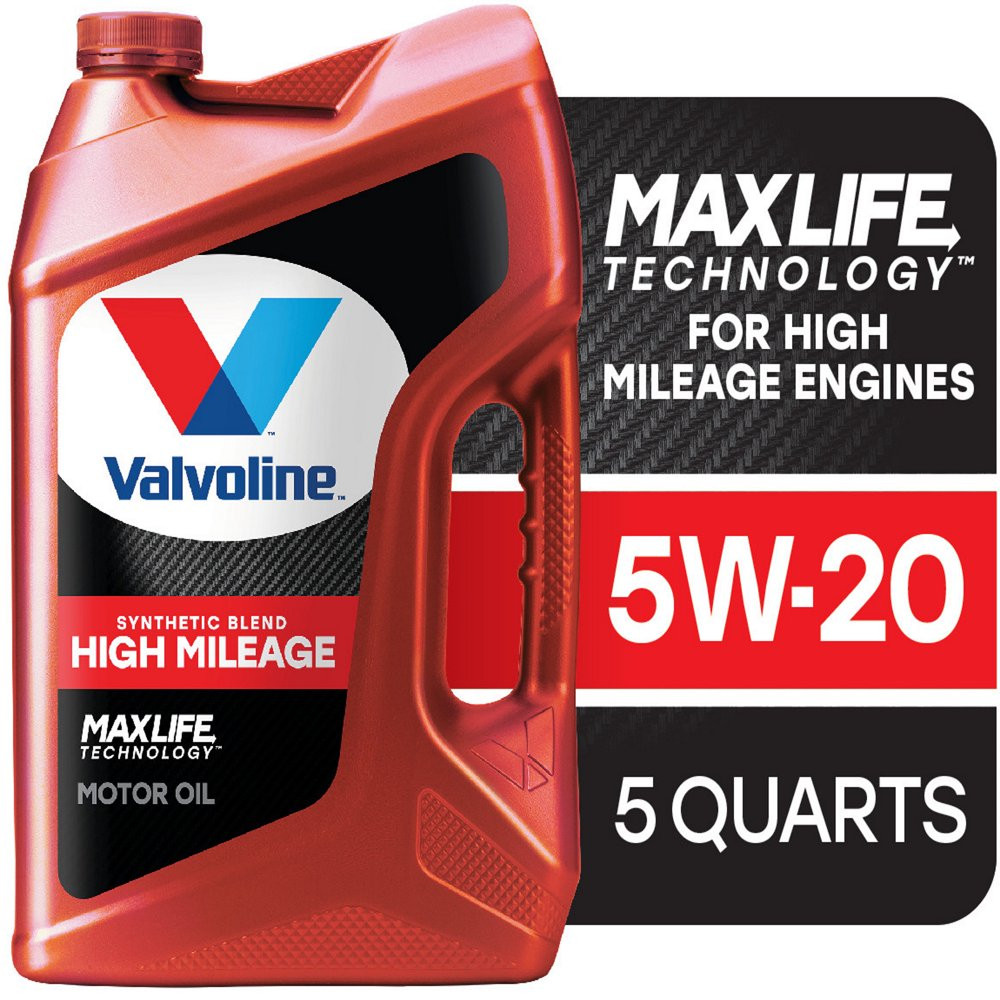 High Mileage Maxlife 5W-20 Synthetic Blend Motor Oil 5 QT
