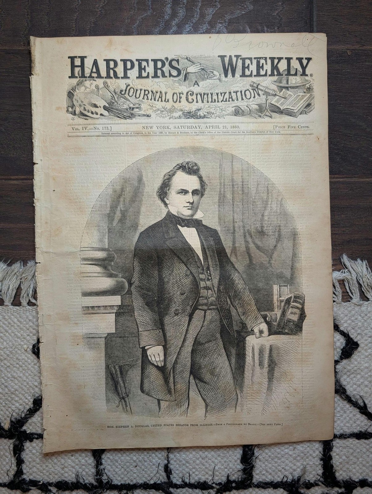 1860 Jefferson Davis & Douglas Democratic Convention, Charleston, Douglas Apr 21