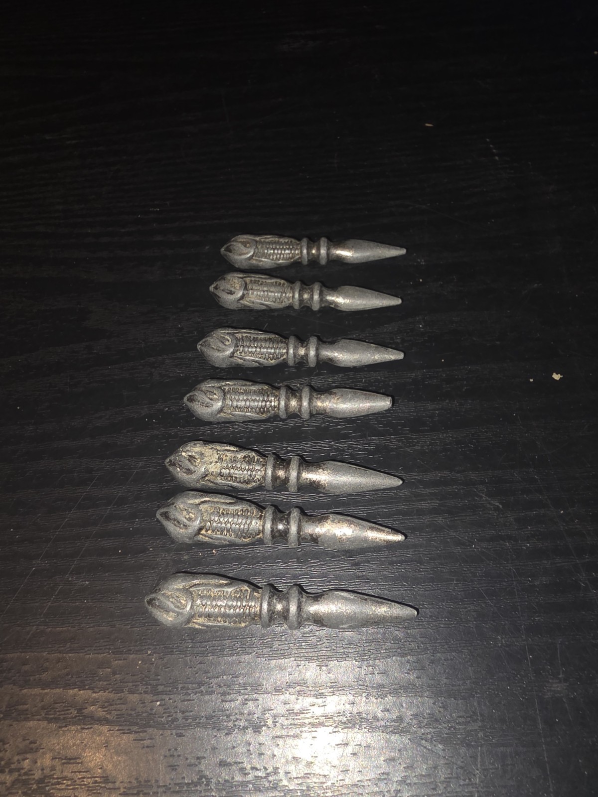 7 Vintage Silver Metal Corn On The Cob Holders Picks Heavy