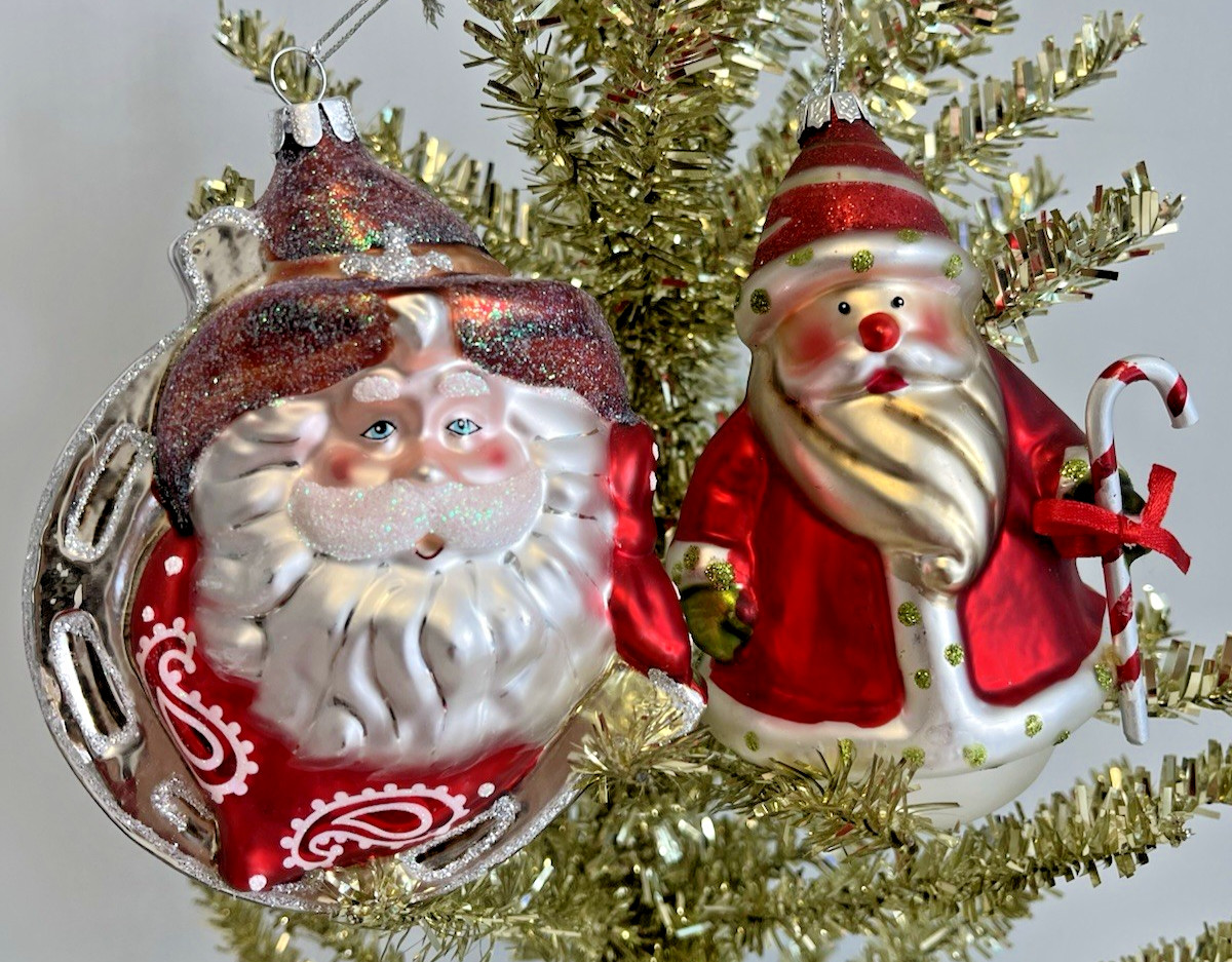 Christopher Radko Jolly with a Dash of Holly & Santa w/ Candy Cane