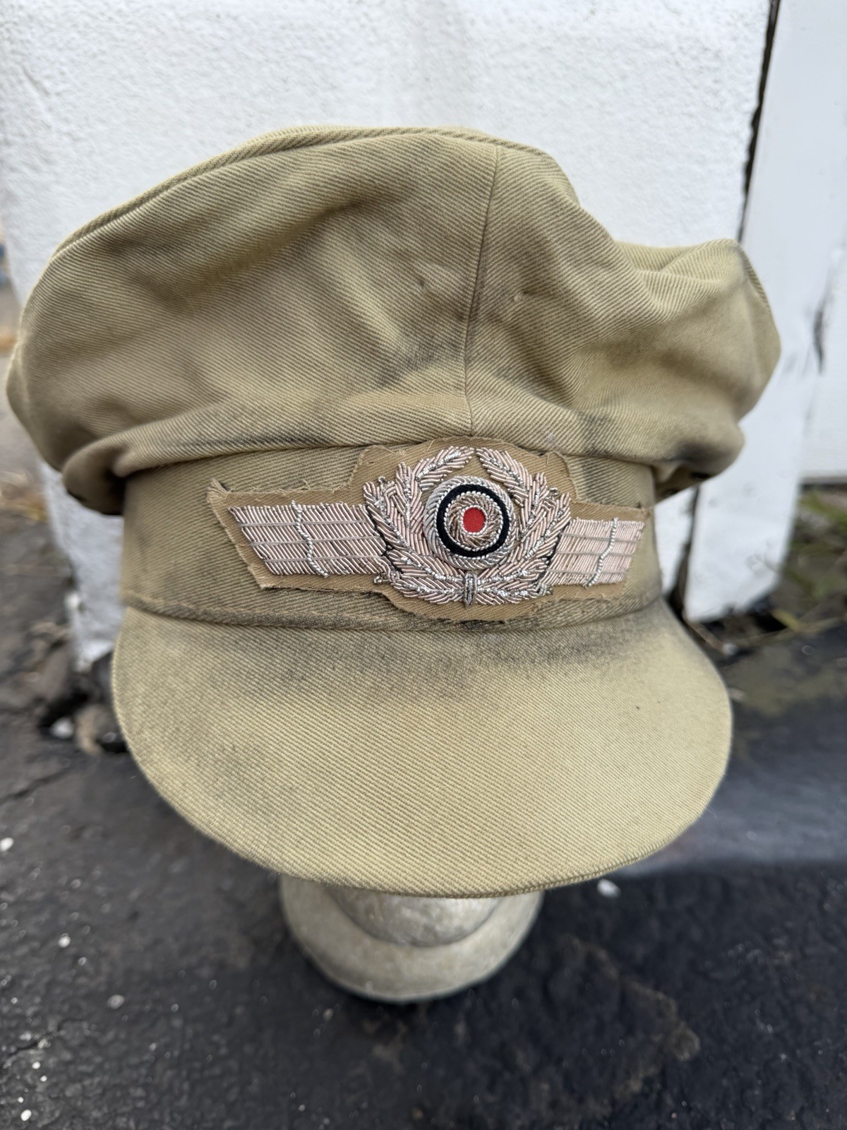 Repro WW2 German Luftwaffe Tropical Hermann Meyer Visor Cap Sz 62