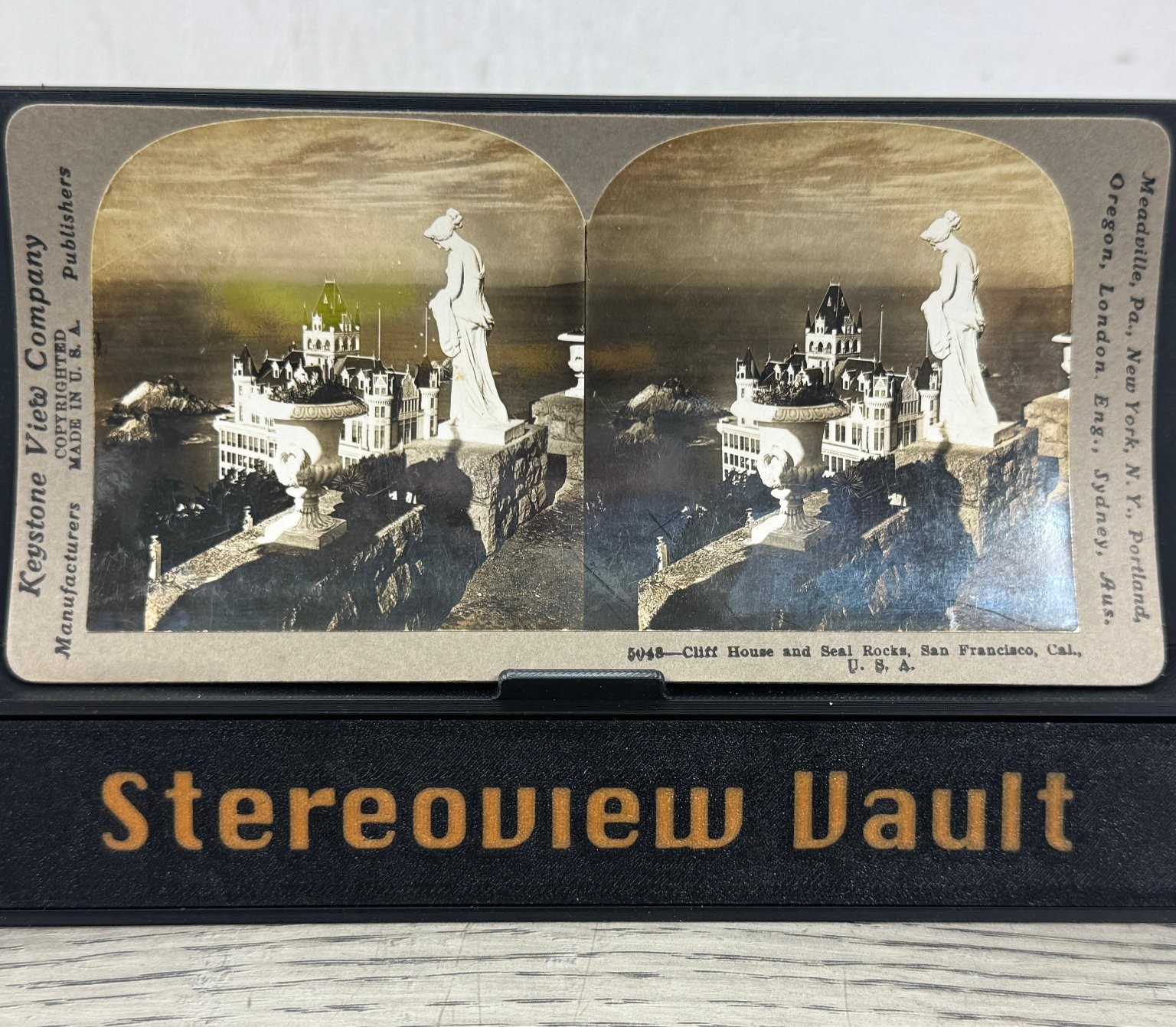 Antique Keystone Stereoview Cliff House Seal Rocks San Francisco 1909