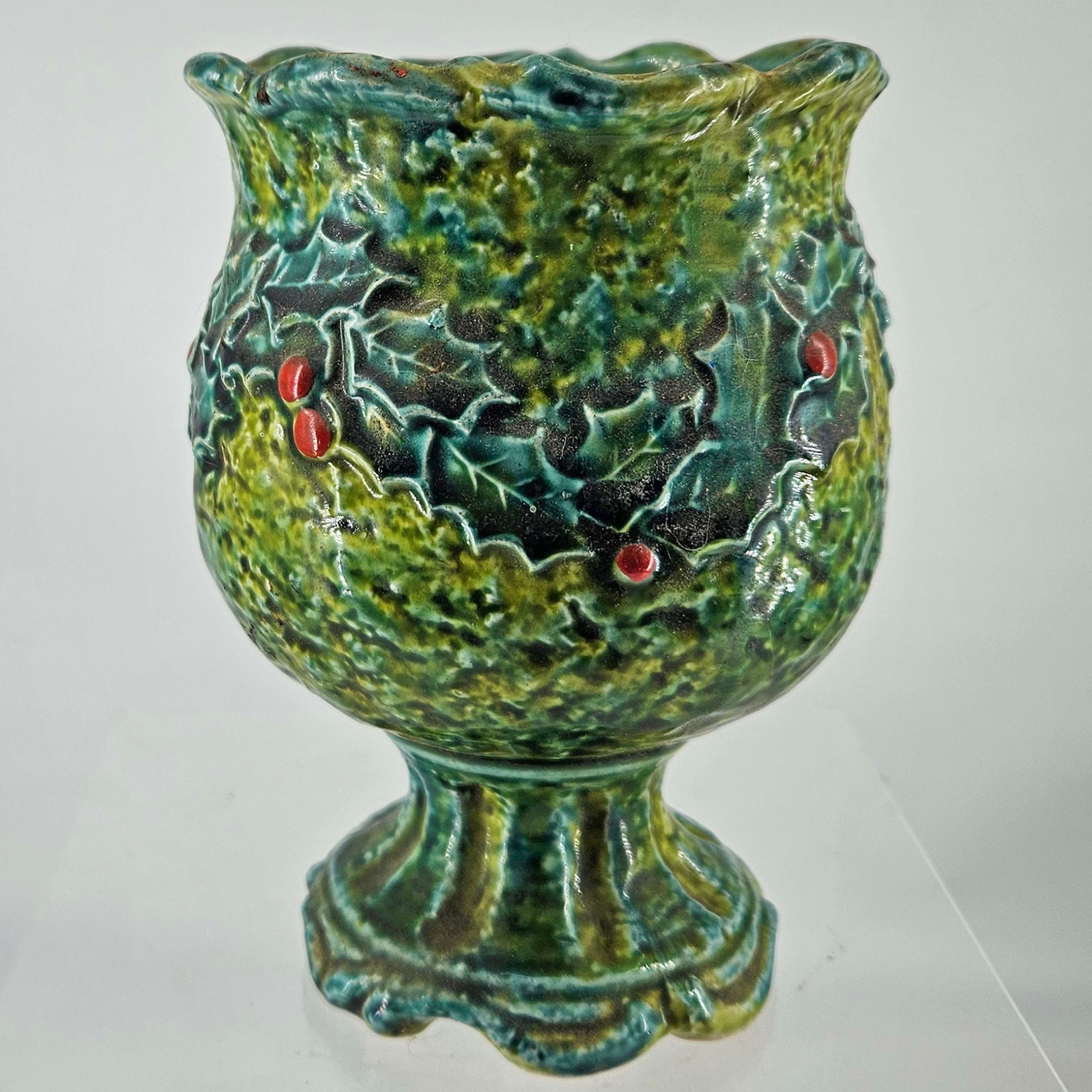 Vintage Napcoware Holly Berry Vase Planter Porcelain Hand Painted