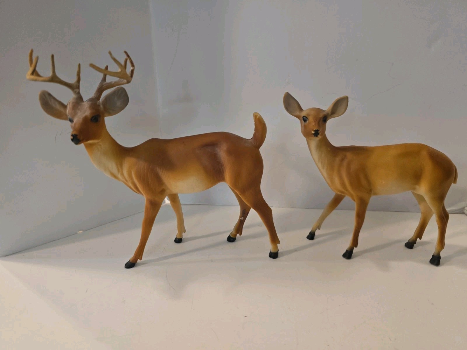 VTG Breyer Lot Buck #301 & Doe #302 Deer Family Set Wildlife Figures 2x Plastics