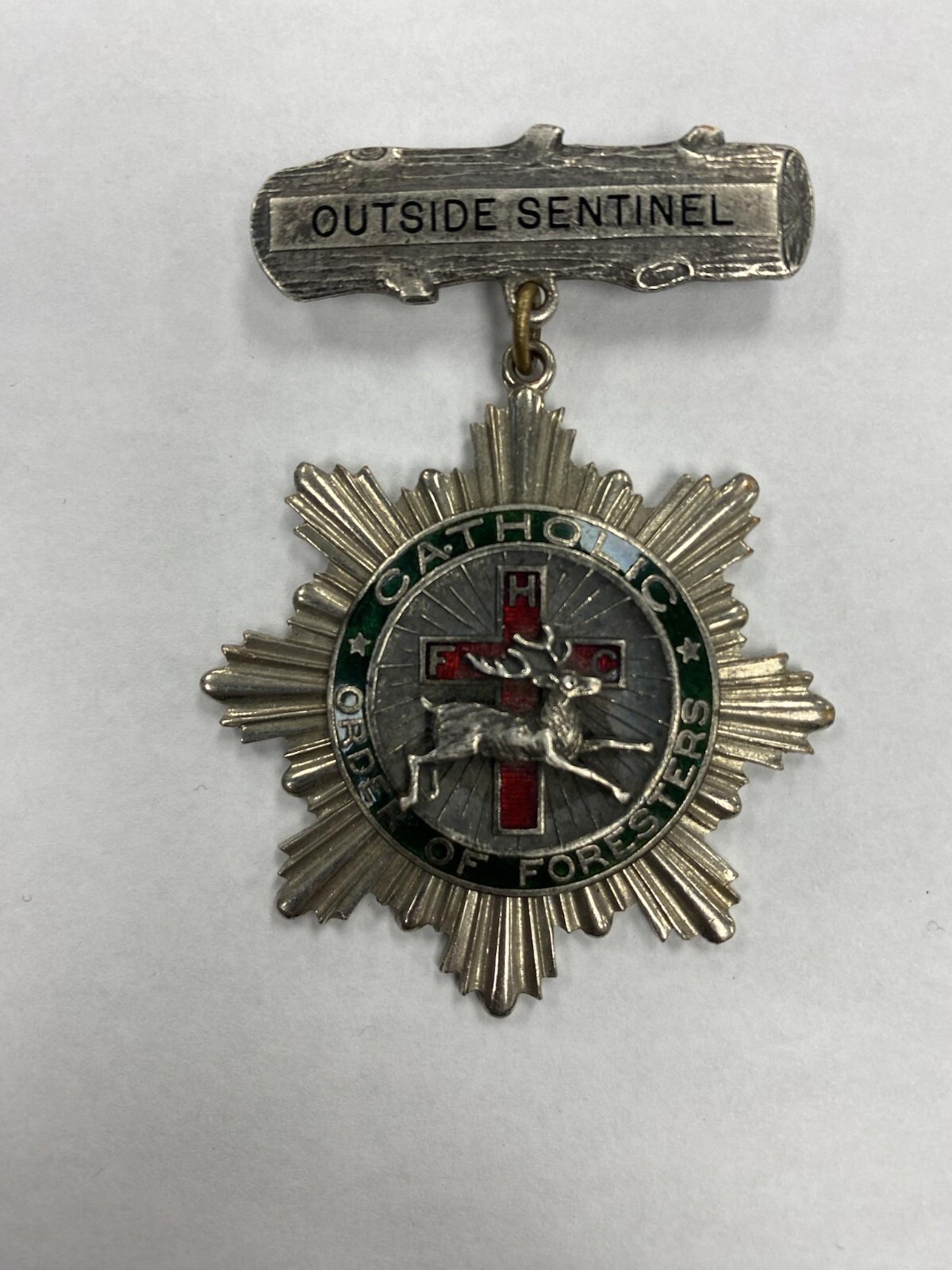 1920s Antique Catholic Order of Foresters Outside Sentinel Large Medal Robbins 1920s Antique Catholic Order of Foresters Outside Sentinel Large Medal Robbins