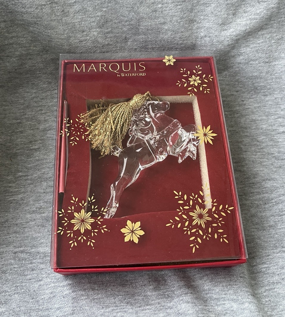 Waterford Carousel HORSE Glass Christmas Ornament Rare Retired