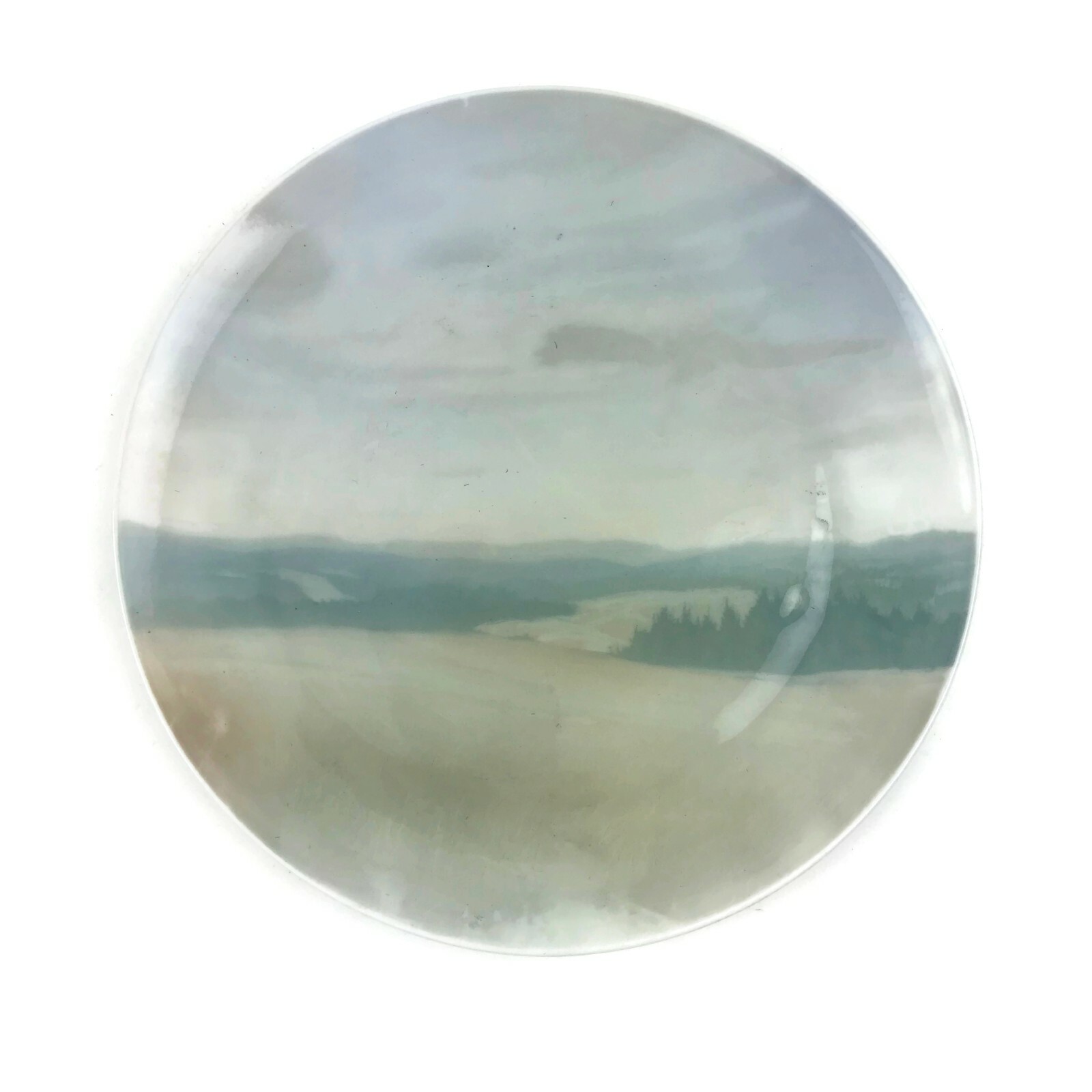 Vintage Ronsethal Germany Cabinet Plate Handpainted Landscape Meadow Hill Scene Vintage Ronsethal Germany Cabinet Plate Handpainted Landscape Meadow Hill Scene