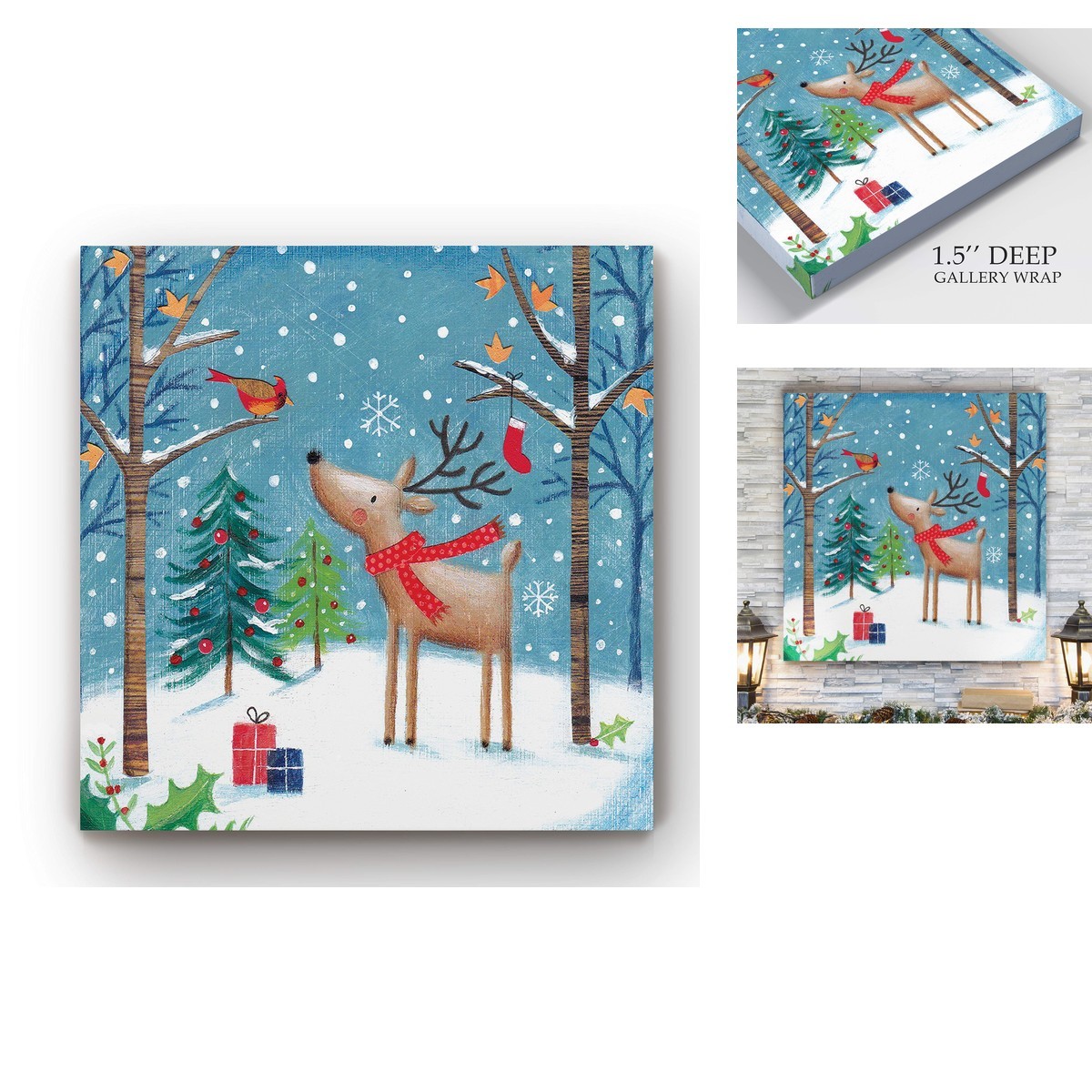 Renditions Gallery Wrapped Canvas Christmas Wall Art 24x24 Merry Cardinal Renditions Gallery Wrapped Canvas Christmas Wall Art 24x24 Merry Cardinal