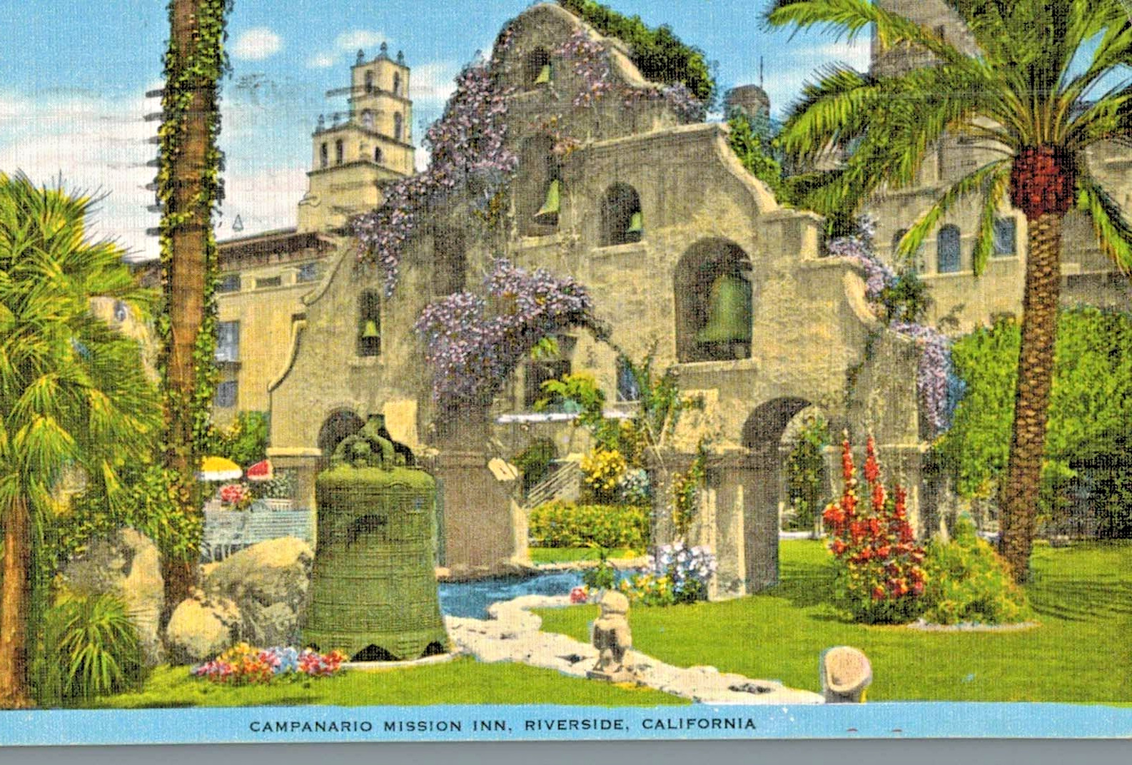 VIntage Postcard-Campanario Mission Inn, Riverside, CA