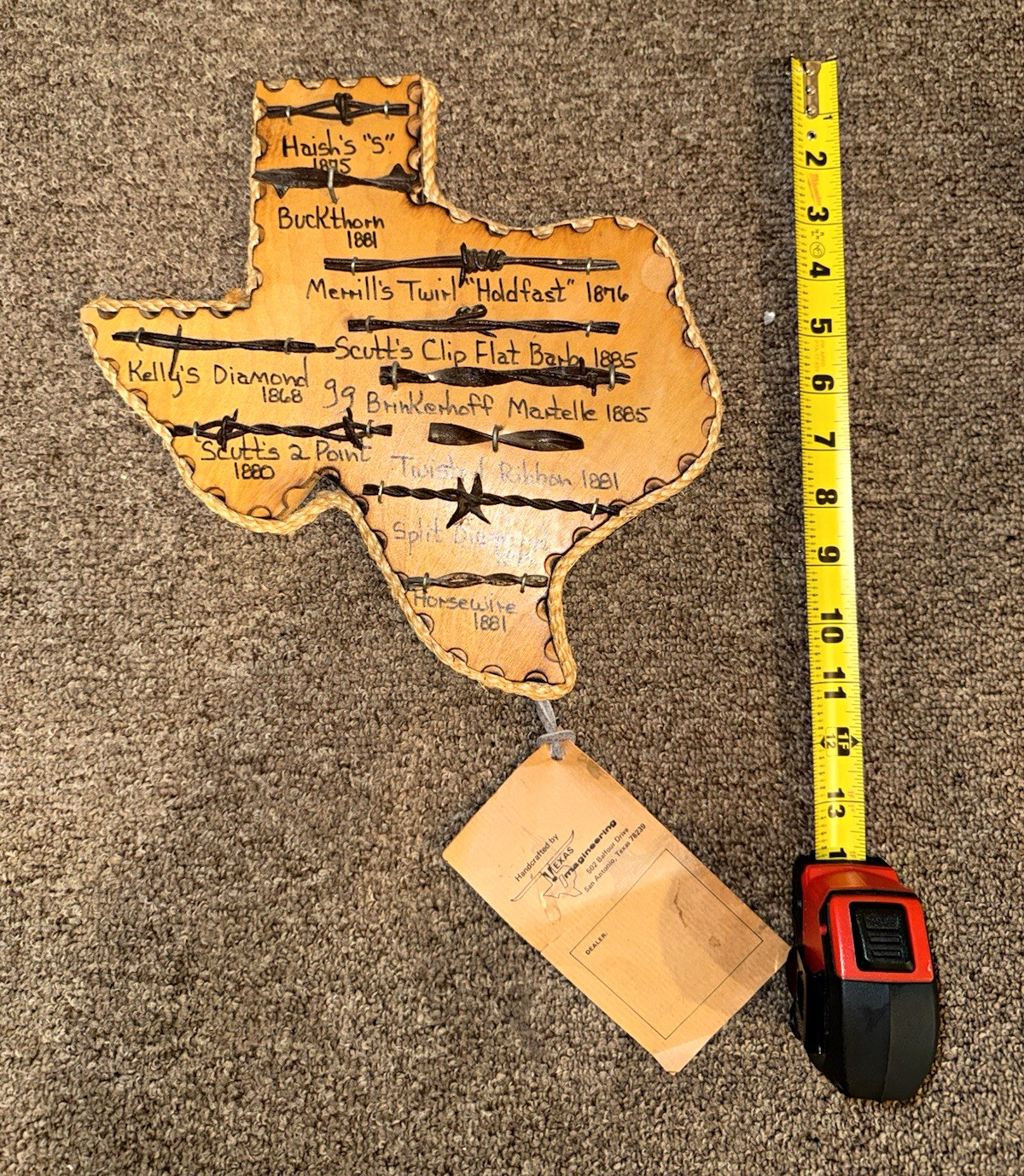 Vintage Texas Barbed Wire Sample Display “Wire That Won the West” 10 Patterns Vintage Texas Barbed Wire Sample Display “Wire That Won the West” 10 Patterns