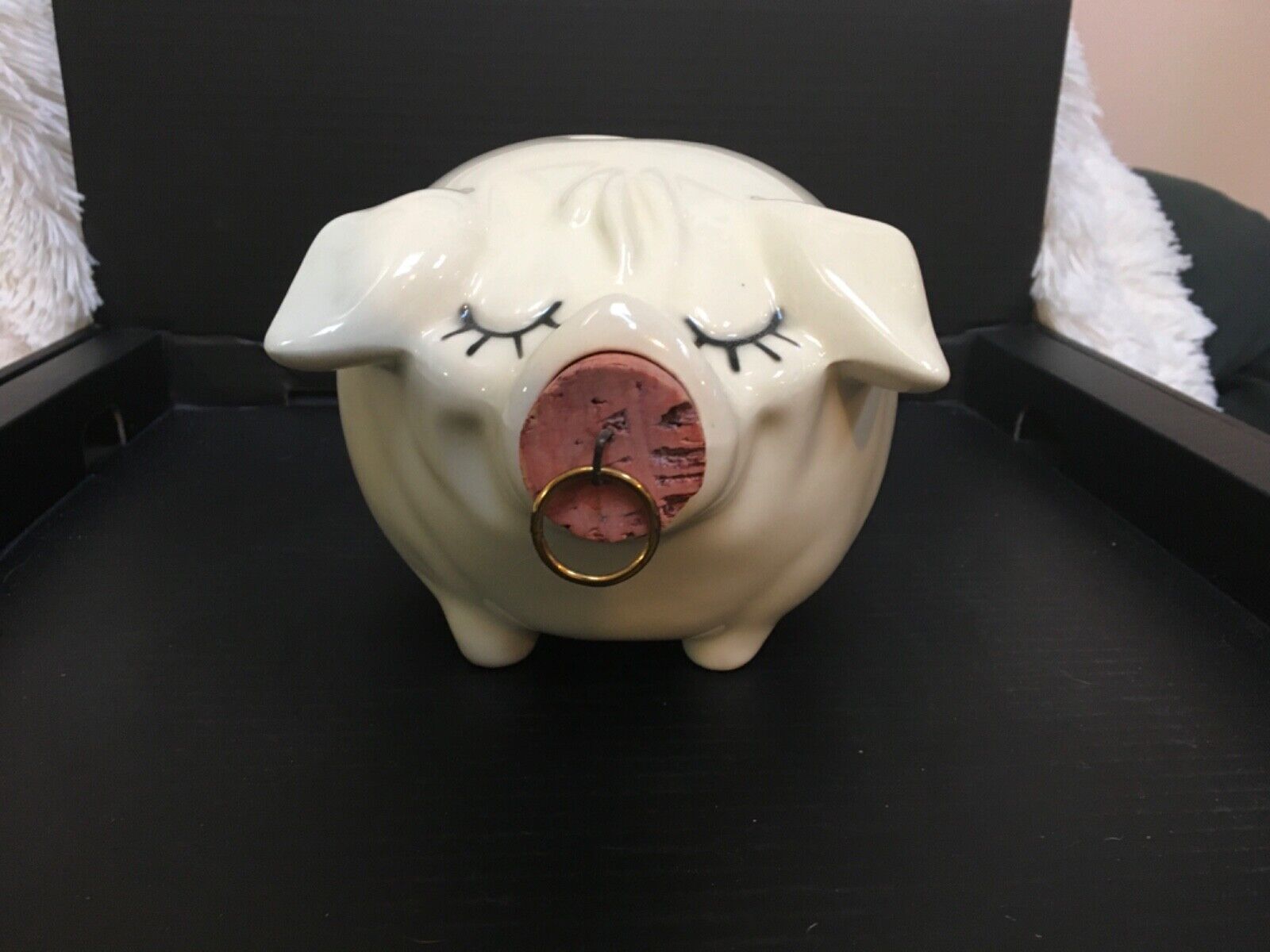 Vintage Hull Pottery 1957 Corky Pig Piggy Bank Unique. ONE OF A KIND Read