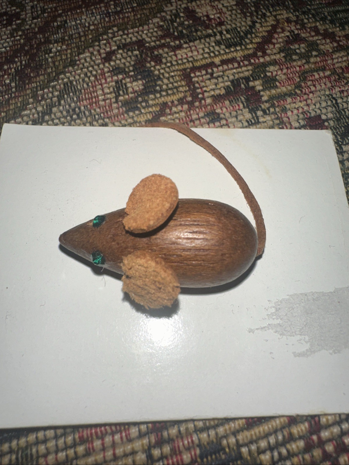 Vintage Wooden Teak Mouse Pin Mid-century Approx.  1.5”