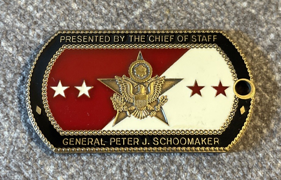 General Peter J Schoomaker Army Chief Of Staff Challenge Coin General Peter J Schoomaker Army Chief Of Staff Challenge Coin