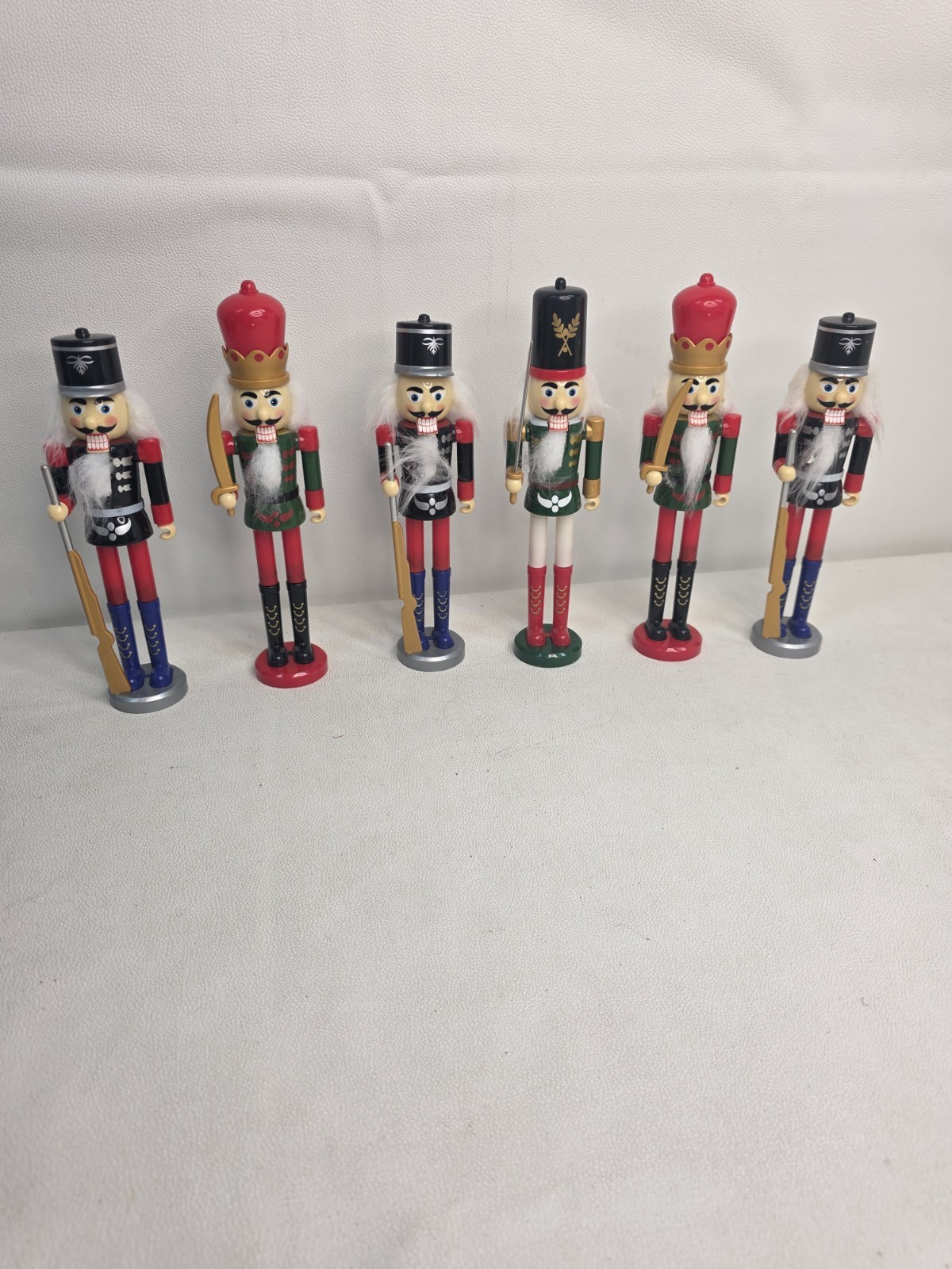 Lot of 6 Greenbrier Christmas Nutcrackers 8.5-9” Plastic Soldier Holiday Decor