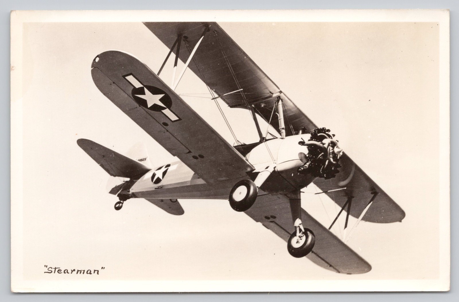 Scenic View Stearman Biplane Airplane Flight RPPC Real Photo Postcard Scenic View Stearman Biplane Airplane Flight RPPC Real Photo Postcard