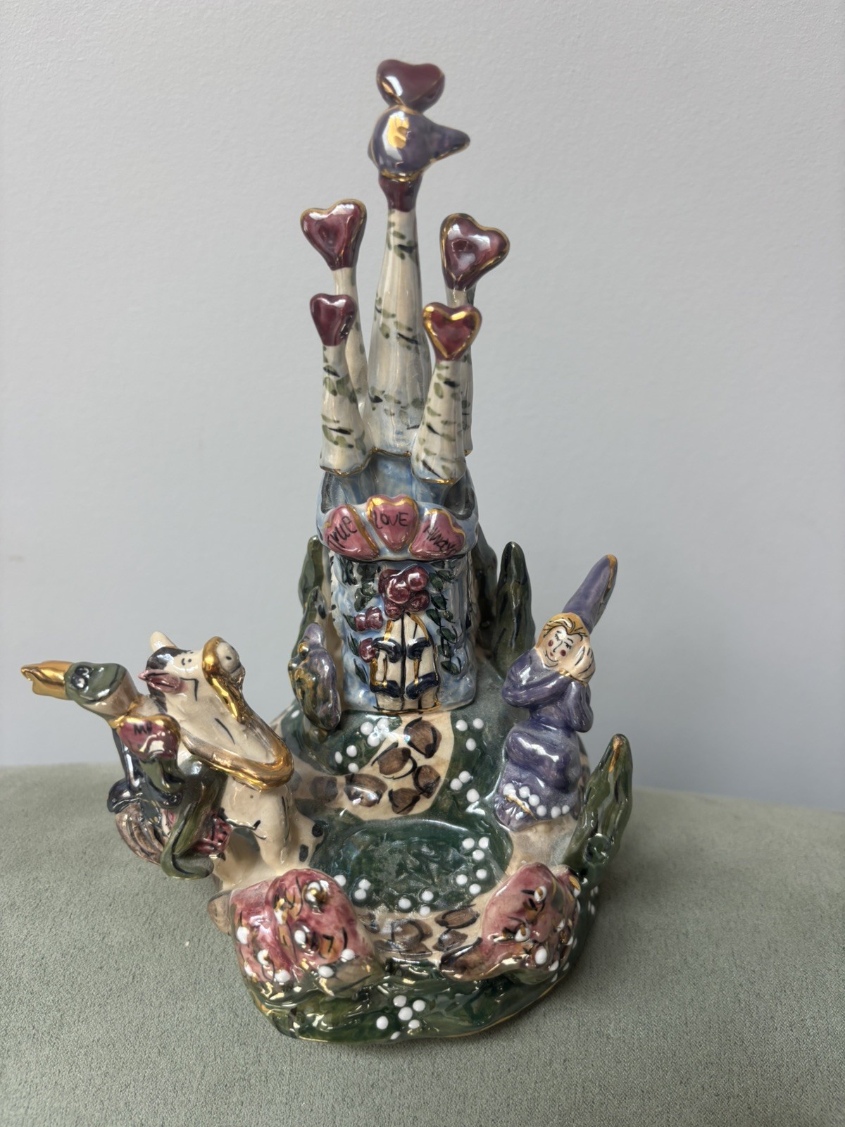 Blue Sky Clayworks Fairytale Enchanted Castle Candle Holder Music Box Wonderful
