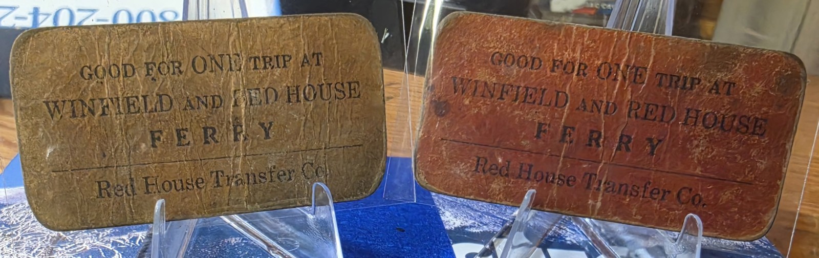 Rare Winfield Red House WV Ferry Tickets Red House Transfer Co Pair Putnam Co. 